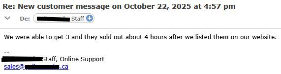 Courriel d'un employé d'une magasin d'instrument de musique